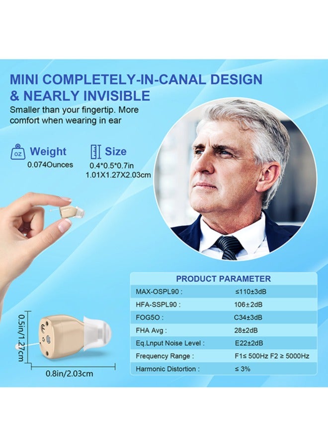 Hearing Aids Rechargeable for Seniors with Noise Cancelling, Hearing Aid Device Amplifier Low Whistling