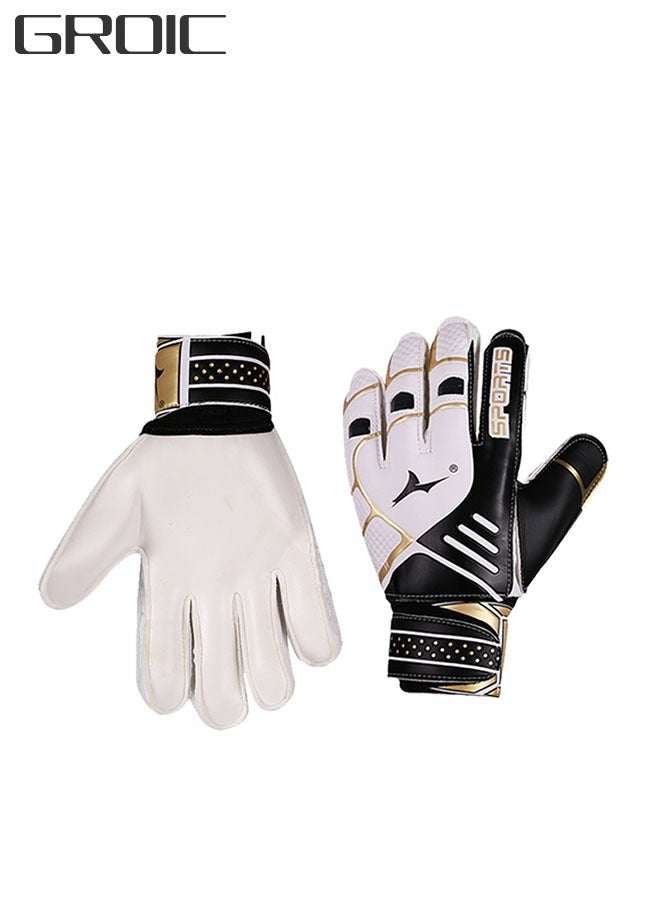 Goalie Gloves for Youth & Adult, Goalkeeper Gloves Kids with Finger Support, Soccer Gloves for Men and Women, Junior Keeper Football Gloves for Training and Match