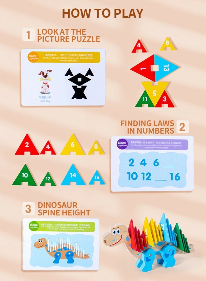 Find The Row Puzzles, Dinosaur Educational Toys, Early Childhood Education Toys, Find Regular Games, Math Thinking Toys, Color Number Cognition