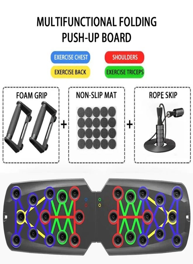 Multifunctional Push-up Board Set Portable Home Gym Push Up Bar  With Handles Foldable Fitness Equipment Push Up Board Chest Abdomen Arms And Back Training