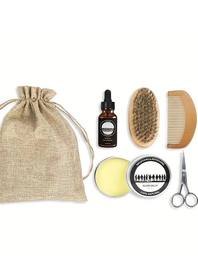 Beard Oil and Balm Set with Bread Shaper - Complete Beard Grooming Kit for Men, gift