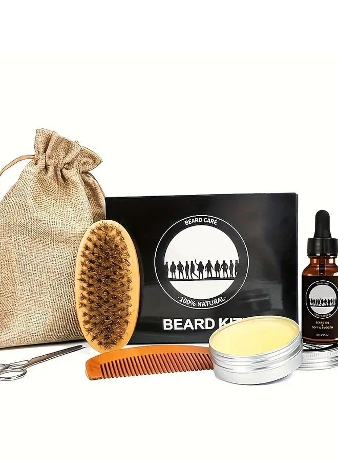 Beard Oil and Balm Set with Bread Shaper - Complete Beard Grooming Kit for Men, gift