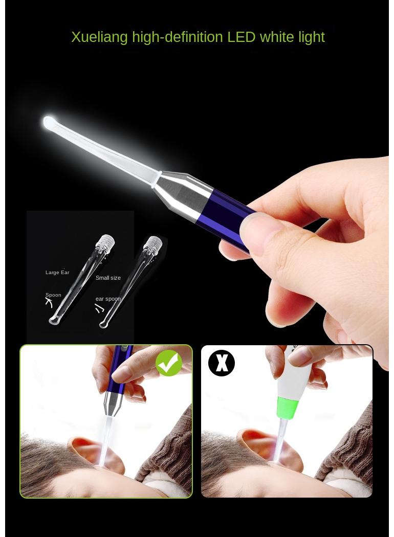 Rechargeable Flashlight Ear-pick Ear Wax Cleaner Tool