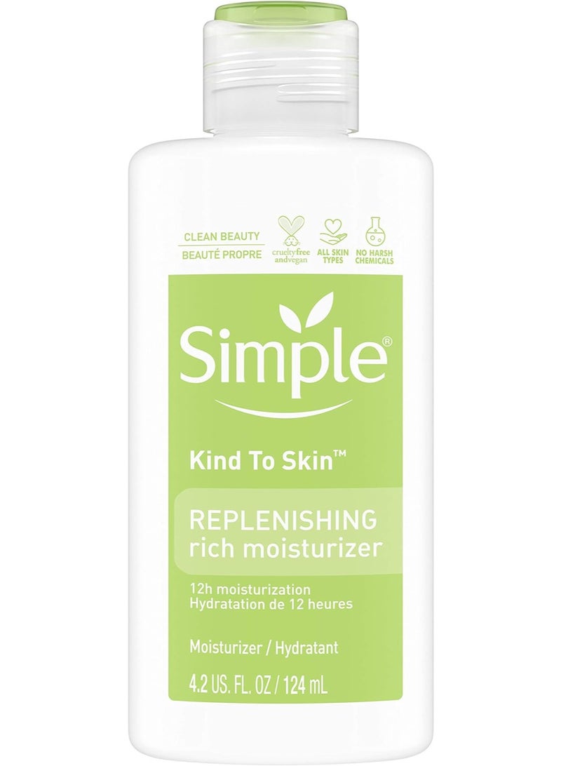 Simple Kind to Skin Face Moisturizer For Sensitive Skin Replenishing Rich 12 Hour Moisturization for All Skin Types 4.2 oz