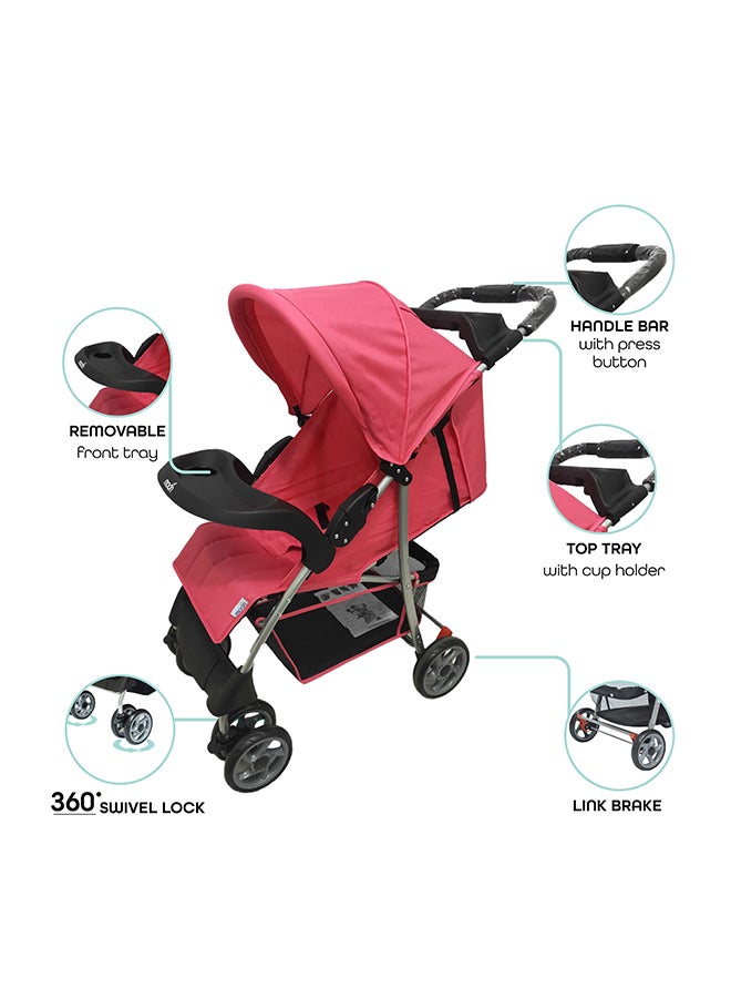 Trek One Fold Stroller - Pink Melange