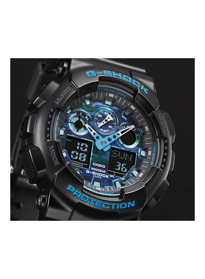 Men's Analog Plus Digital Round Water Resistance Wrist Watch GA-100CB-1ADR