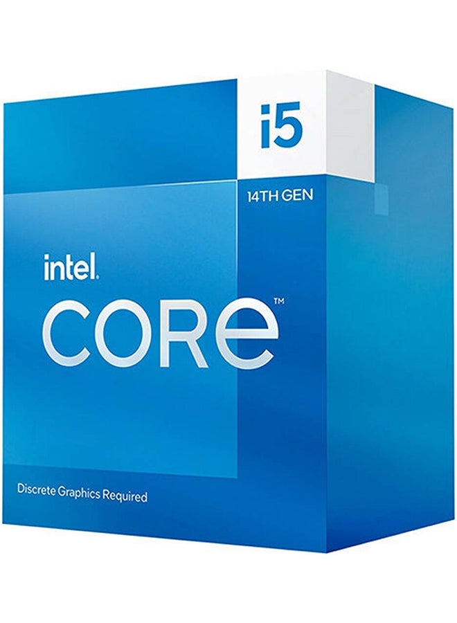 Core i5-14400F 2.5 GHz 10-Core LGA 1700 Processor, 10 Cores & 16 Threads, 20MB Cache, 5 GHz Maximum Turbo Boost, Dual-Channel DDR5-4800 Memory / 192GB Max, Hybrid Core Arc Sliver