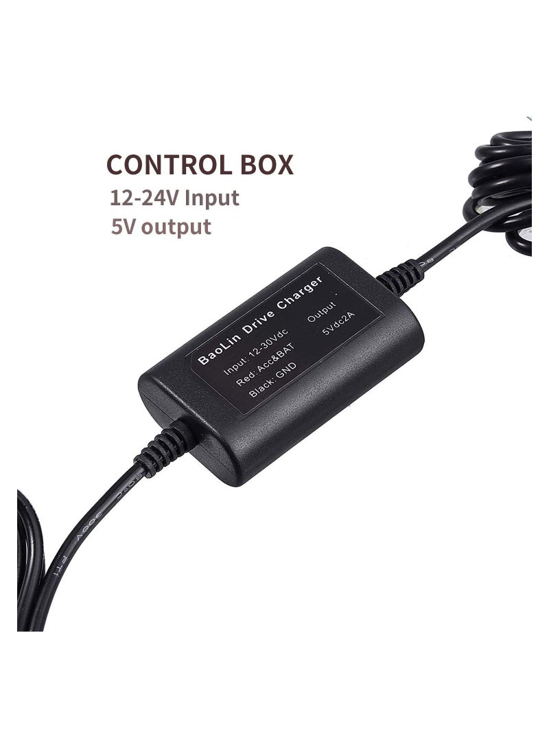10ft Hard Wire Kit for Dash Cam with Mini/Micro/Micro2 Fuse 12V-24V to 5V Dash Cam Hardwire Kit