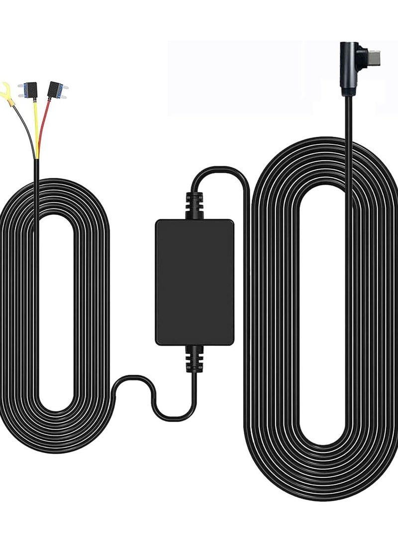F7N Dash Cam Hardwire Kit,11.5ft Type-C USB-Port Hard Wire Kit for Dashcam,Converts 12V-24V to 5V/2.5A Low Voltage Protection