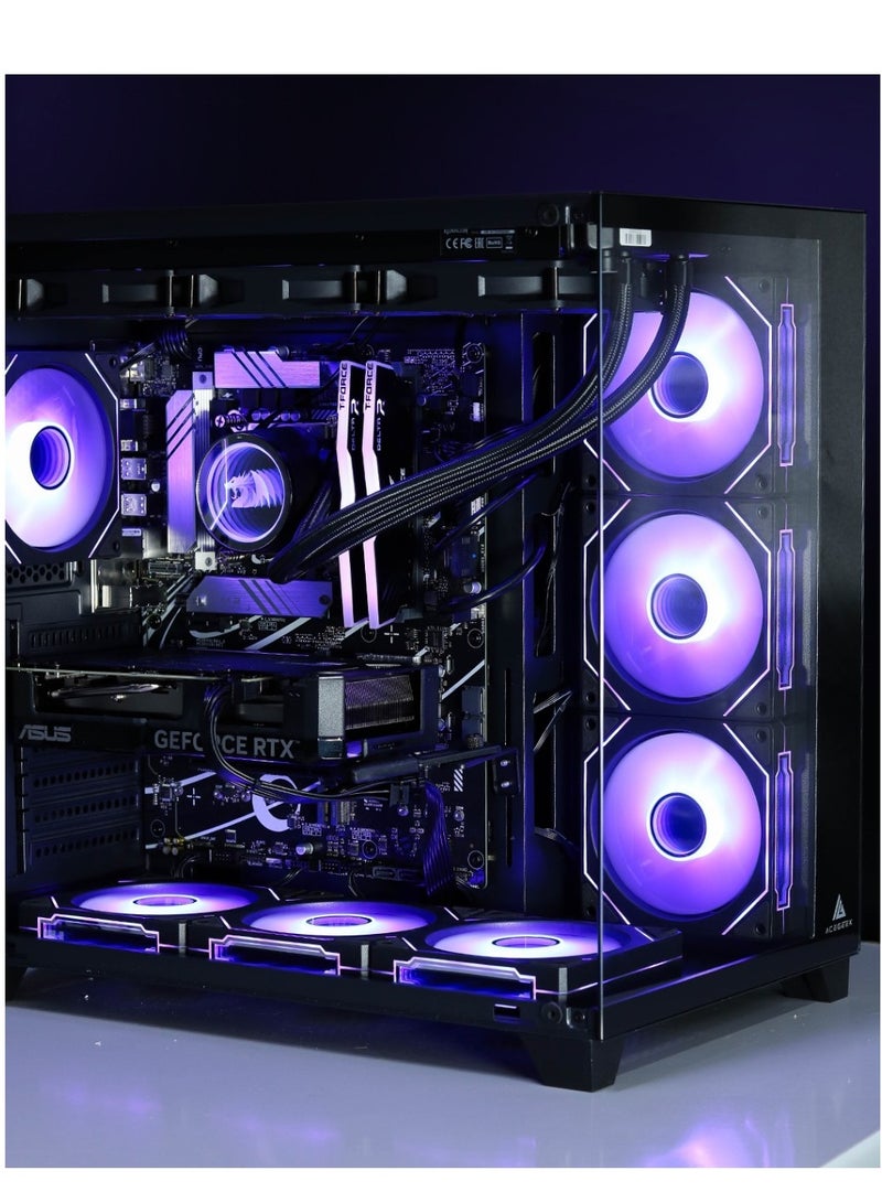 Neon Tempest Gaming PC - Intel Core i7-14700F Processor, 20 Cores & 28 Threads, DDR5 32GB (2*16) Ram, Nvidia GeForce RTX 4060Ti OC Edition 8GB GDDR6 Graphics Card, 1TB NVMe M.2 SSD, 3 Fan AIO Liquid Cooler, 750W Power Supply, Windows11 Pro | Wi-Fi