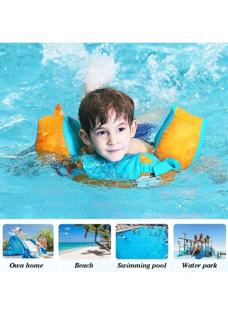 Kids Swim Vest, Toddler Swim Arm Sleeves, Toddler Arm Floaties with Water Wings and Shoulder Strap, for 30-55 Lbs Kids, As Children's Lifebuoys, Swimming Training Equipment