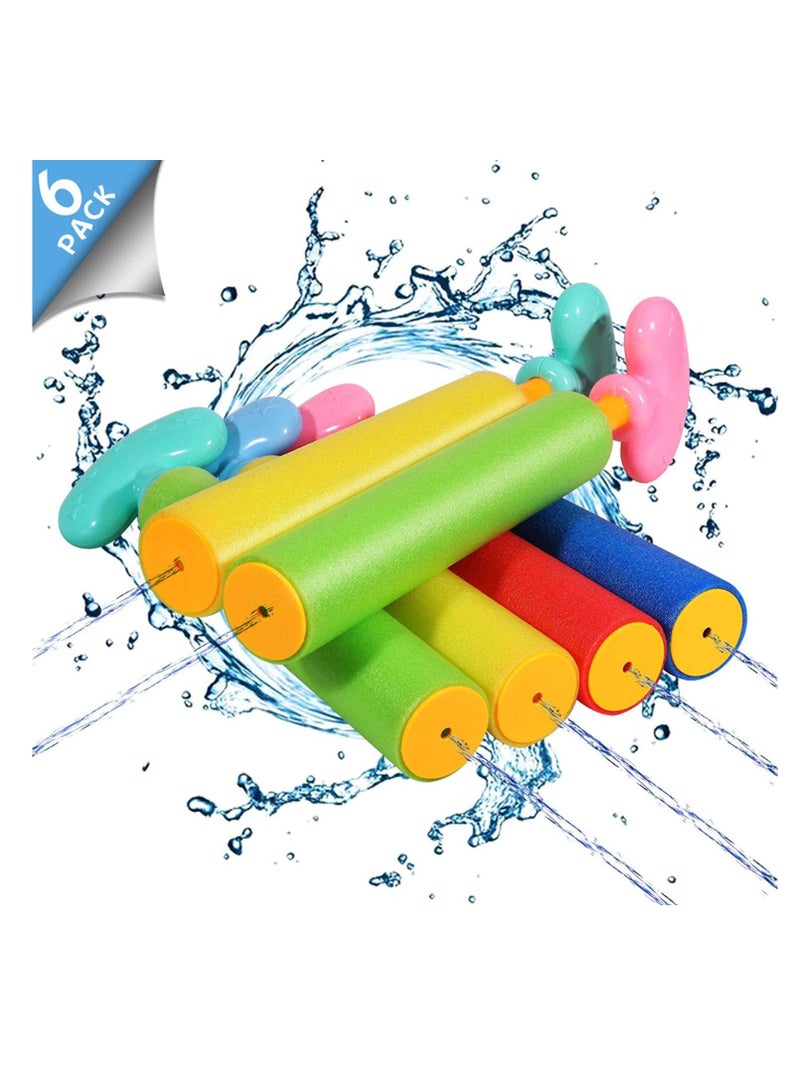 Water Gun Toy, 6 Pack Foam Water Blaster Set Pool Toys for Kids&Adult Water Toy Blaster Shooter Swimming Summer, Pool Outdoor Beach Play Game Toy