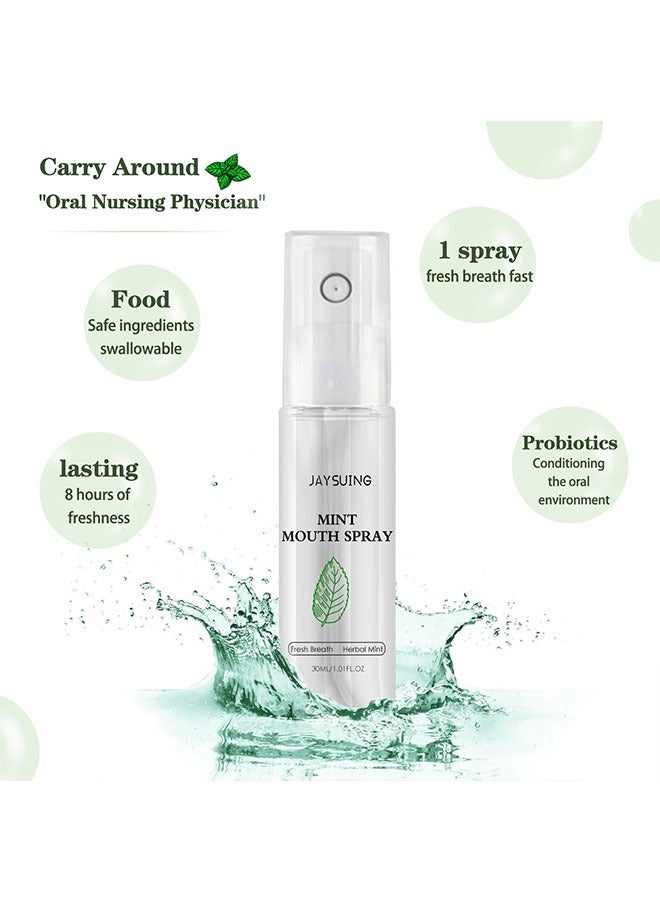 Mint Mouth Spray 30ml, Fresh Breath Oral Care Essence,Breath Freshener, Bad Breath Treatment, Long Lasting Breath Spray for Bad Breath, Fresh Breath Spray for Mouth Freshener