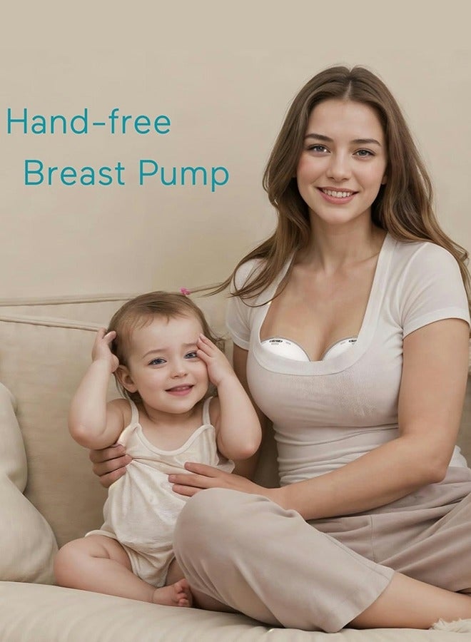 P16 Hands-Free Electric Wearable Breast Pump With Strong Suction, Low Noise, 4 Modes And 12 Levels, 19/21 MM Insert Accessories, 2 Pieces