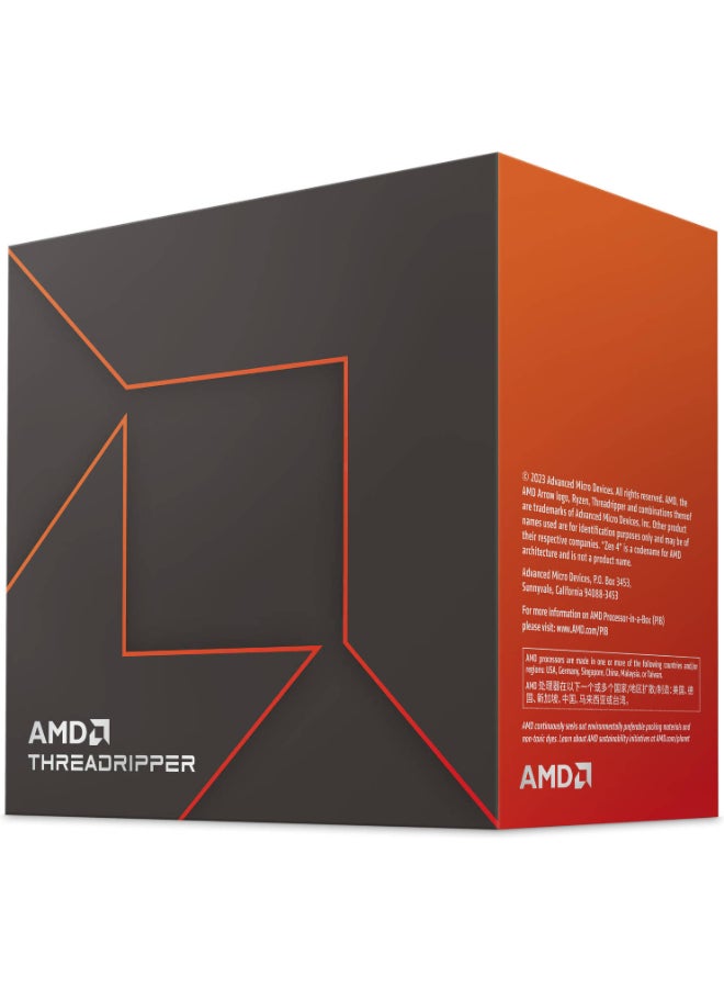 Ryzen Threadripper 7980X 3.2GHz sTR5 Processor, 64 Cores & 128 Threads, 5.1GHz Max Turbo Frequency, 256MB L3 Cache, 4CH-DDR5-5200 ECC Memory Max. 1TB, AMD Zen 4 Arc | 100-100001350WOF