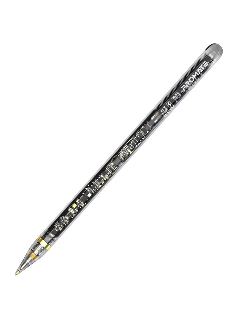 Transparent Stylus Pencil With Magnetic Wireless Charging, 8-Hour Battery Life, Replaceable Nib, Palm Rejection And Tilt Recognition For iPad Pro 11/12.9, iPad 10/9/8/7/6 Black