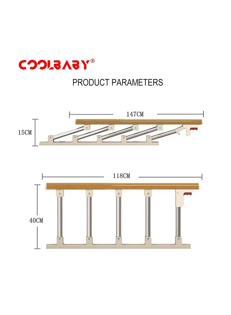 COOLBABY Bed Rails For The Elderly Safety Foldable Bedside Armrests Auxiliary Handles Foldable Bed Crutches Guardrails For The Elderly Adjustable Railings Anti-fall Sleep Bumpers