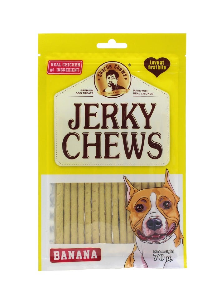 Pack of 5Bags Charlie Jerky Chews Stick Banana Flavor Premium Dog Treats