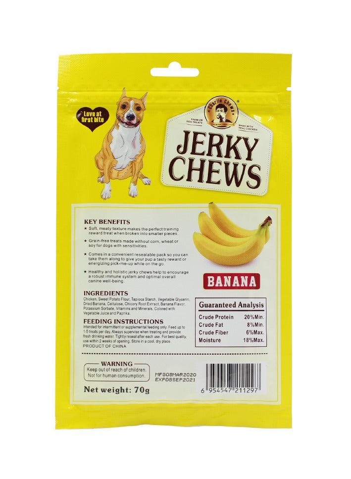 Pack of 5Bags Charlie Jerky Chews Stick Banana Flavor Premium Dog Treats