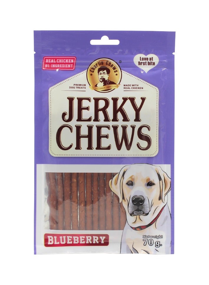 Pack of 5Bags Charlie Jerky Chews Stick Blueberry Flavor Premium Dog Treats