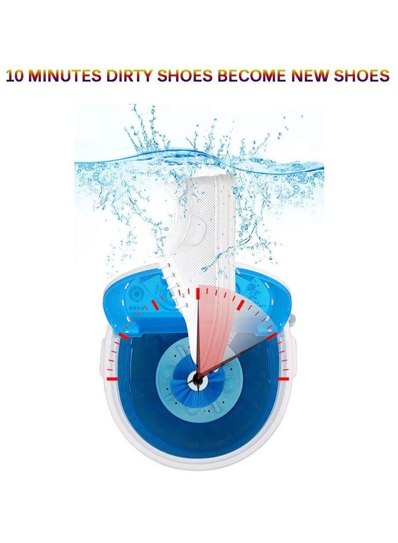 Shoe Washing Machine Small Household, Portable Lazy Washing Machine, 360° Cleaning, 10 Minutes Fast Cleaning, Safe Material Does Not Hurt Shoes Blue/White