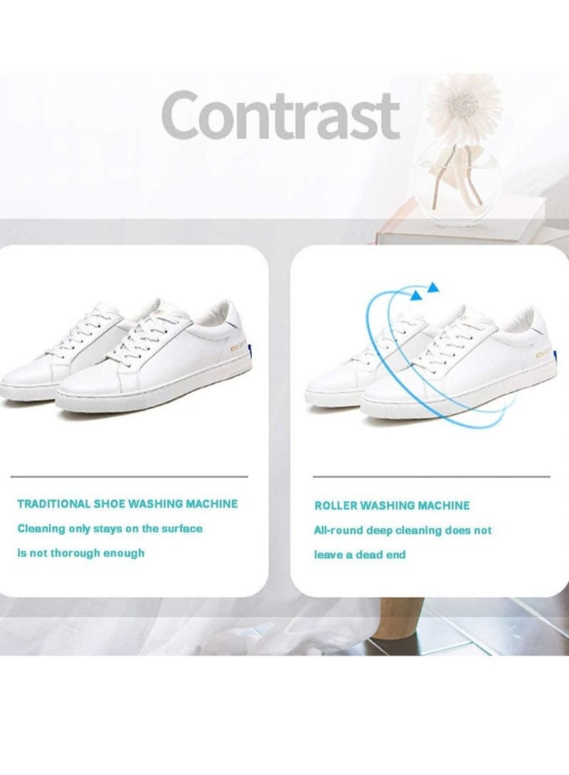 Shoe Washing Machine Small Household, Portable Lazy Washing Machine, 360° Cleaning, 10 Minutes Fast Cleaning, Safe Material Does Not Hurt Shoes Blue/White