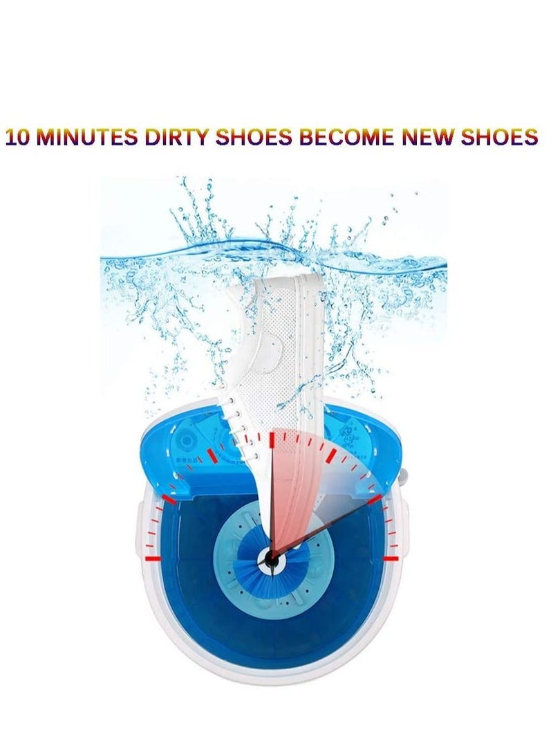 Shoe Washing Machine Small Household, Portable Lazy Washing Machine, 360° Cleaning, 10 Minutes Fast Cleaning, Safe Material Does Not Hurt Shoes Blue/White