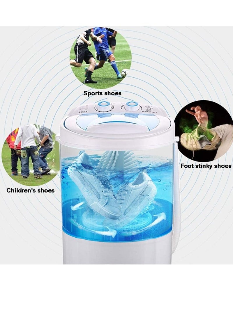 Shoe Washing Machine Small Household, Portable Lazy Washing Machine, 360° Cleaning, 10 Minutes Fast Cleaning, Safe Material Does Not Hurt Shoes Blue/White