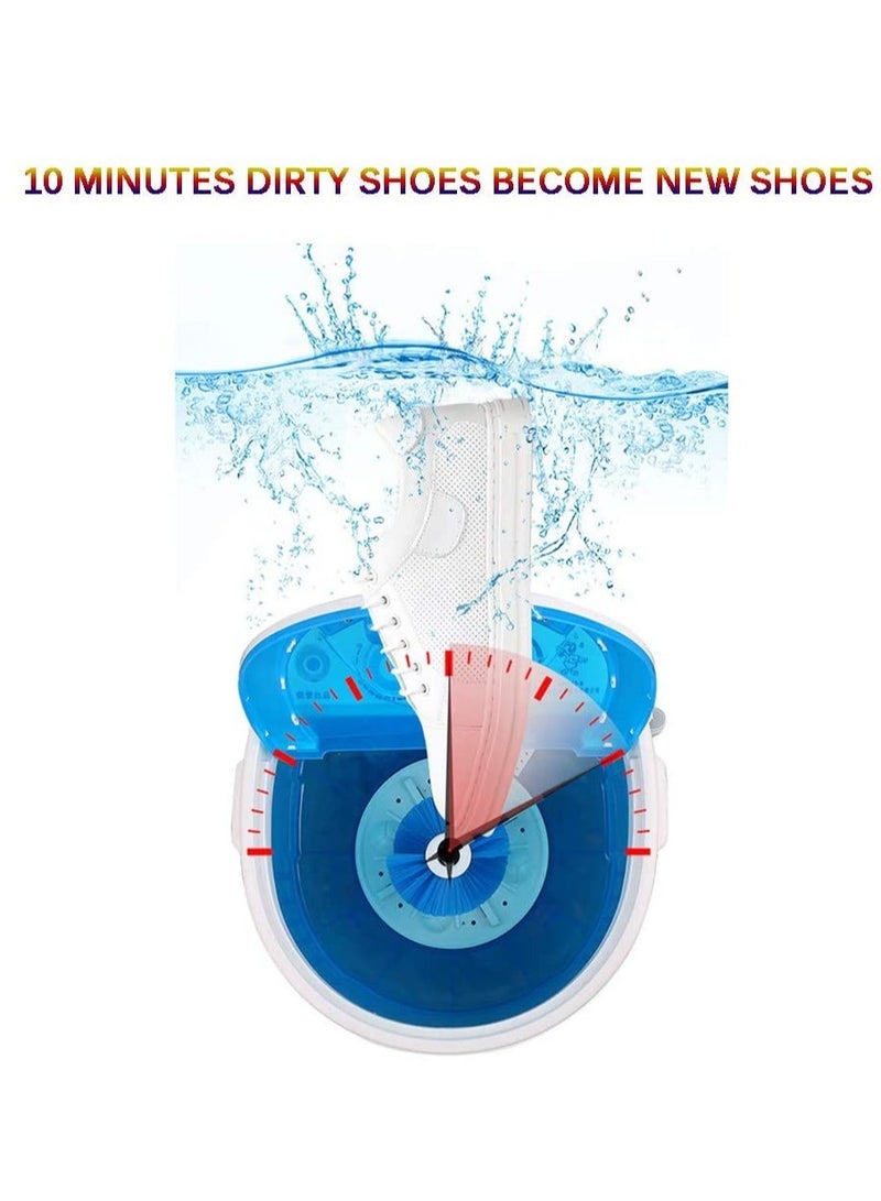 Shoe Washing Machine Small Household, Portable Lazy Washing Machine, 360° Cleaning, 10 Minutes Fast Cleaning, Safe Material Does Not Hurt Shoes Blue/White