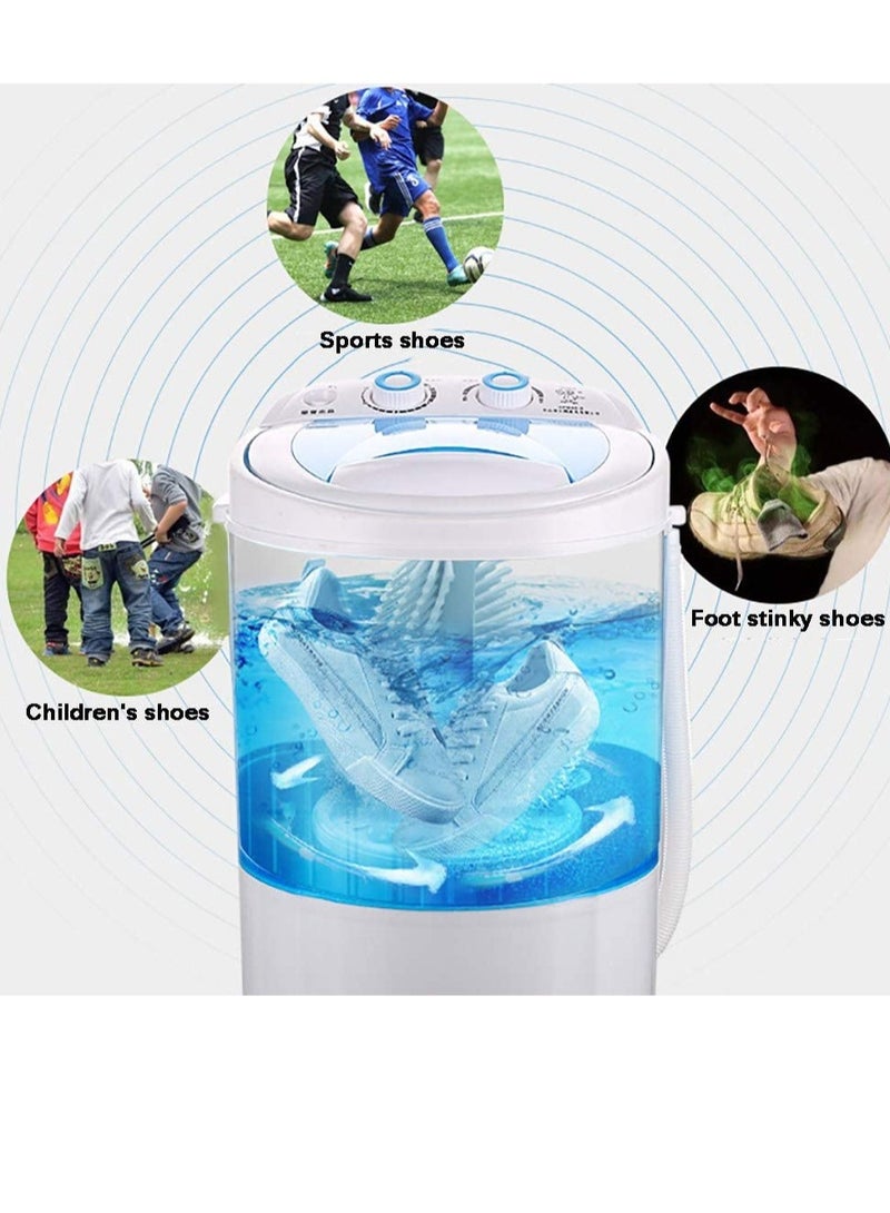 Shoe Washing Machine Small Household, Portable Lazy Washing Machine, 360° Cleaning, 10 Minutes Fast Cleaning, Safe Material Does Not Hurt Shoes Blue/White