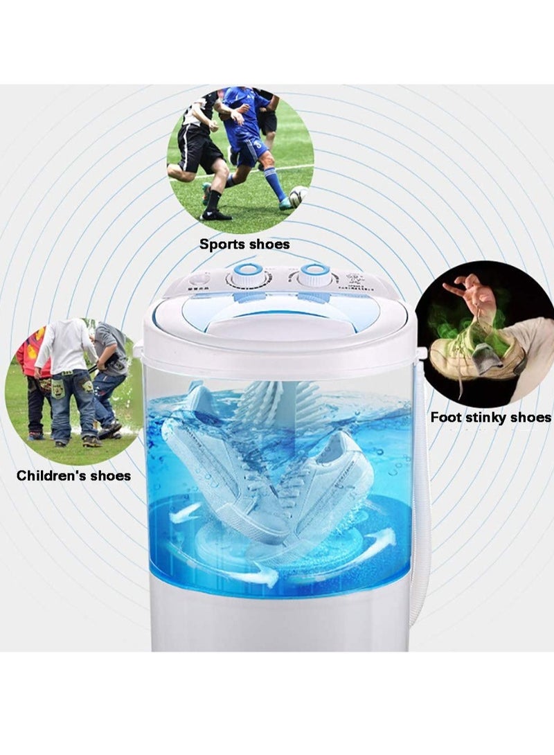 Shoe Washing Machine Small Household, Portable Lazy Washing Machine, 360° Cleaning, 10 Minutes Fast Cleaning, Safe Material Does Not Hurt Shoes Blue/White