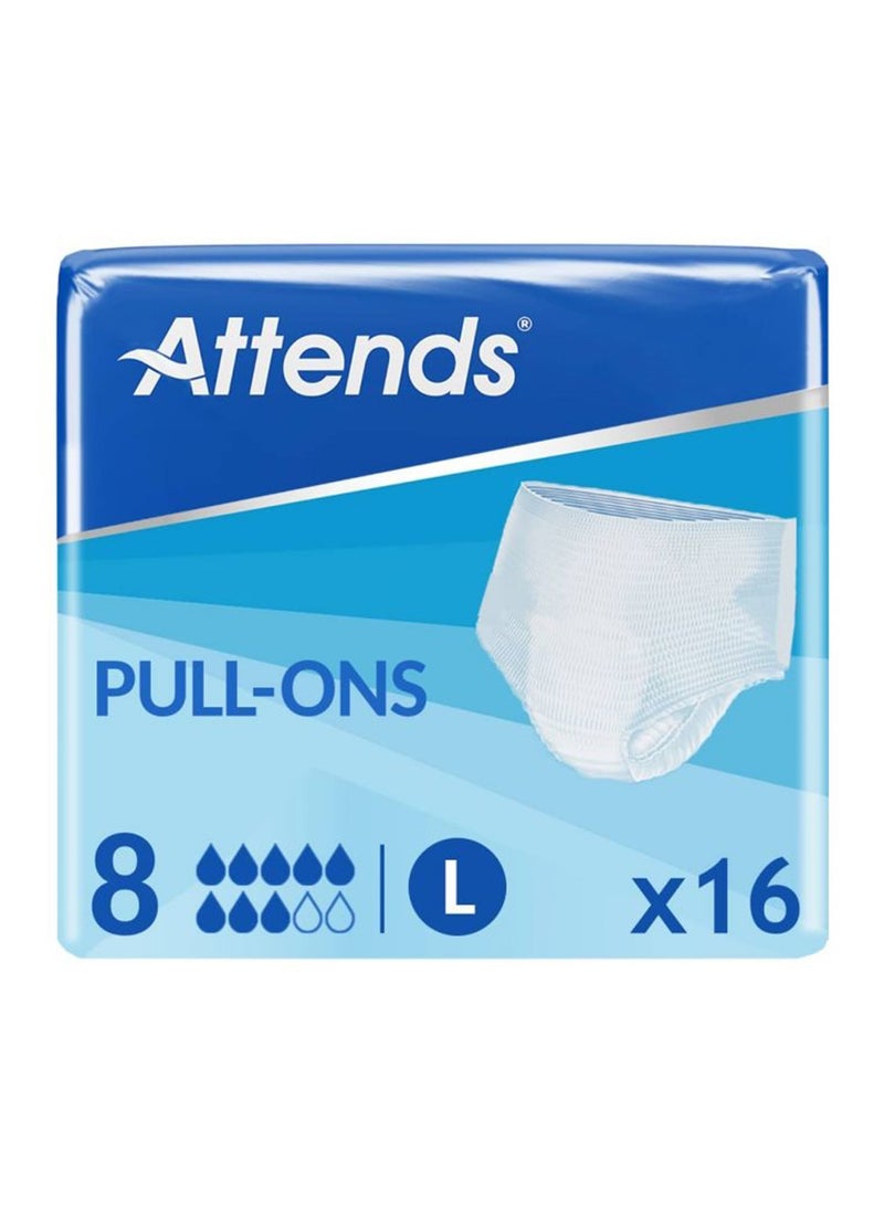 Pull Ons 8, Large, Pack Of 16