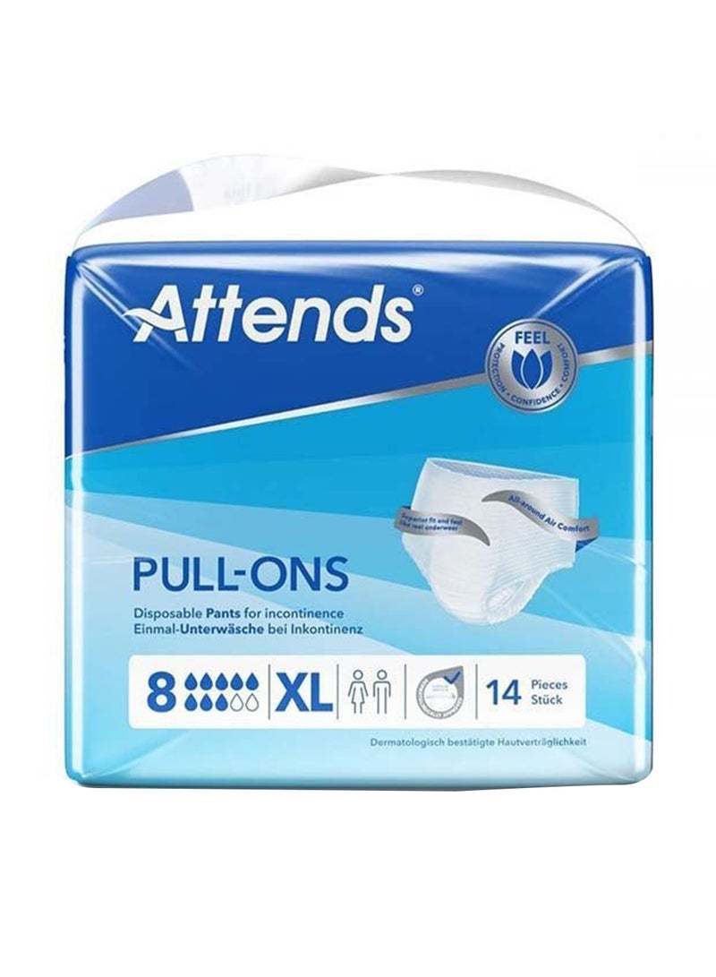 Pull Ons 8, X-Large, Pack Of 14