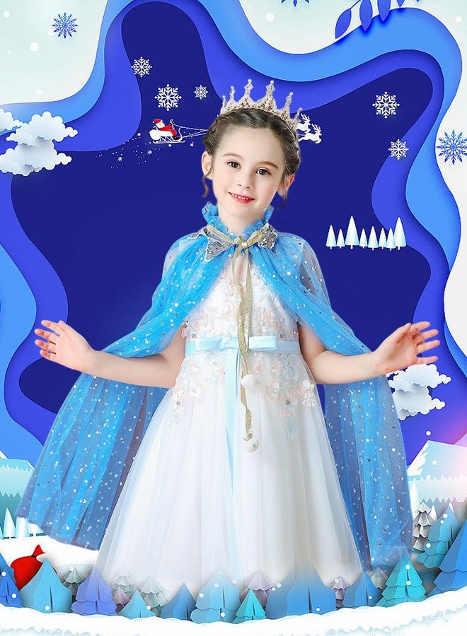 Princess Cape Costume, 7 Piece Girls Princess Cloak Set , Princess Dress Up Festival Party Costume with Crown Wand,Cosplay Cloak,Girls Dress Up Toys