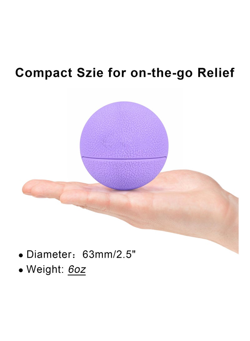 Massage Lacrosse Balls Therapy for Sore Muscles Shoulders Neck Back Foot Body Deep Tissue Trigger Point Muscle Knots Yoga and Myofascial Release Purple
