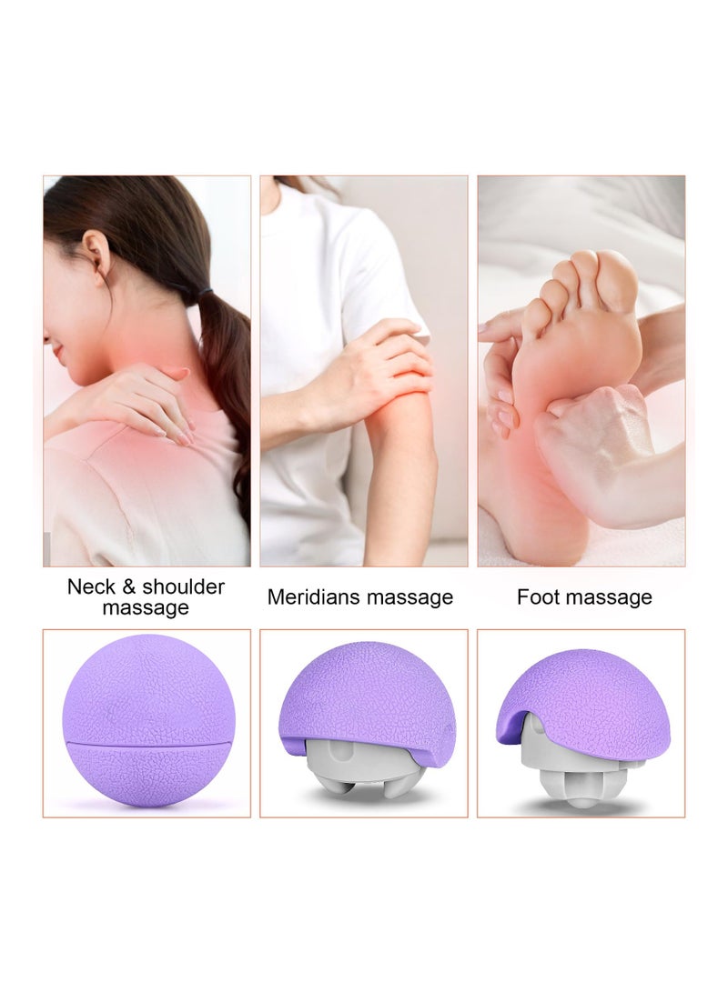 Massage Lacrosse Balls Therapy for Sore Muscles Shoulders Neck Back Foot Body Deep Tissue Trigger Point Muscle Knots Yoga and Myofascial Release Purple