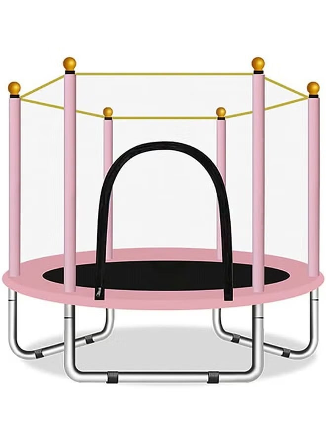 Children's Mini Trampoline, Garden Trampoline with Safety Net, Indoor/outdoor Toy Trampoline (Pink)