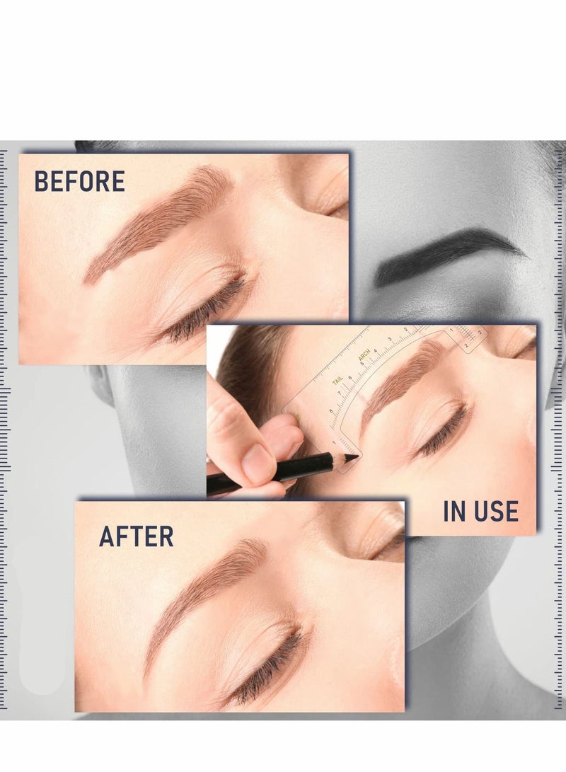 Eyebrow Ruler Stencil, 100 Pcs Stencil Microblading Ruler, Disposable Template Sticker, Shape Kit for Supplies, 3 Minutes Makeup Tools