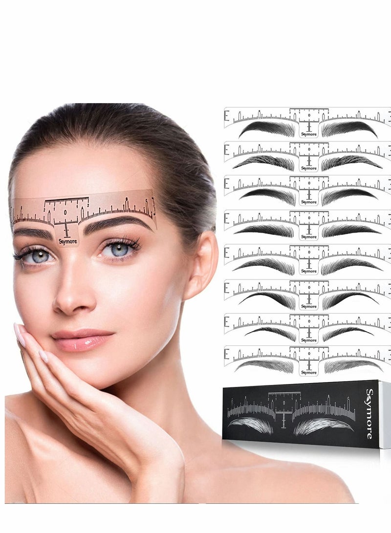 Eyebrow Ruler Stencil, 100 Pcs Stencil Microblading Ruler, Disposable Template Sticker, Shape Kit for Supplies, 3 Minutes Makeup Tools