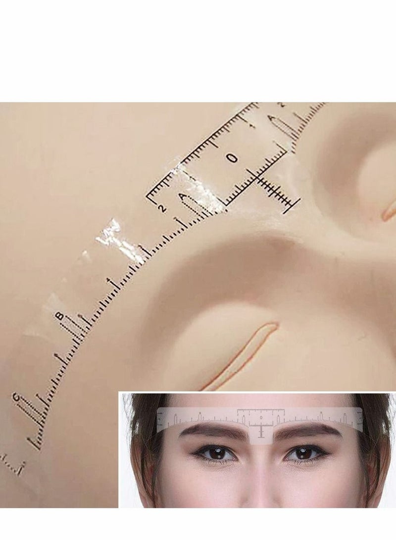Eyebrow Ruler Stencil, 100 Pcs Stencil Microblading Ruler, Disposable Template Sticker, Shape Kit for Supplies, 3 Minutes Makeup Tools