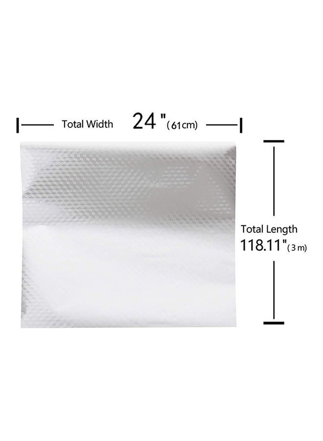 3-Roll Oil And Waterproof Stickers Aluminum Foil For Kitchen Silver 61x300cm
