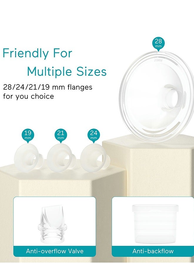 Hands Free Double Wearable Electric Breast Pump With 4 Modes And 9 Levels, 4 Sizes