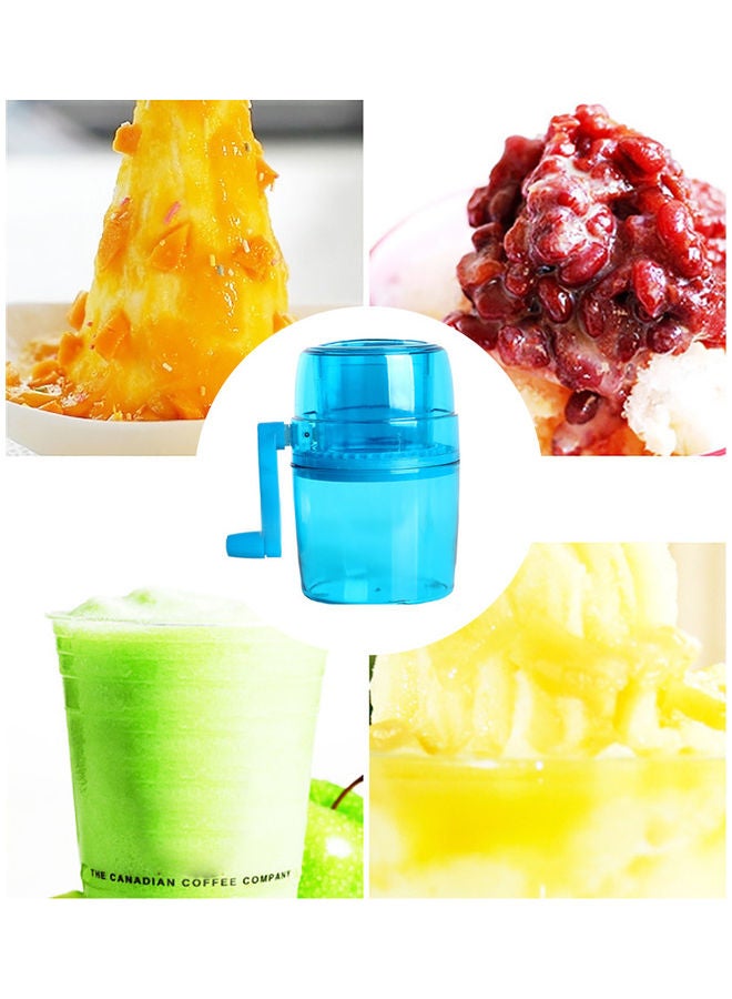 Portable Manual Ice Cone Maker Crusher Blue 20x14x1cm
