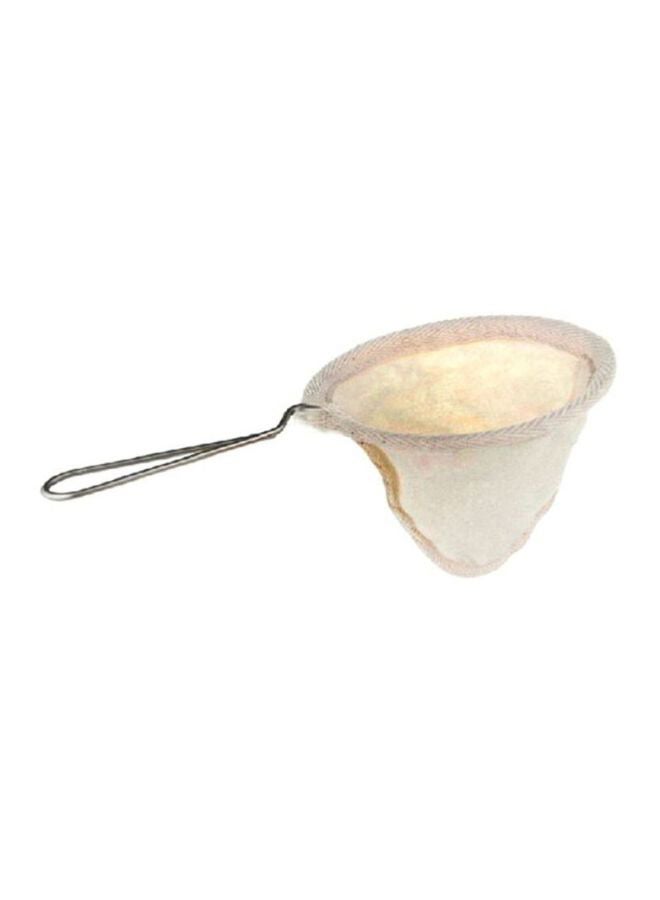 Reusable Coffee Filter With Stainless Steel Handle Beige/Silver 10x7cm