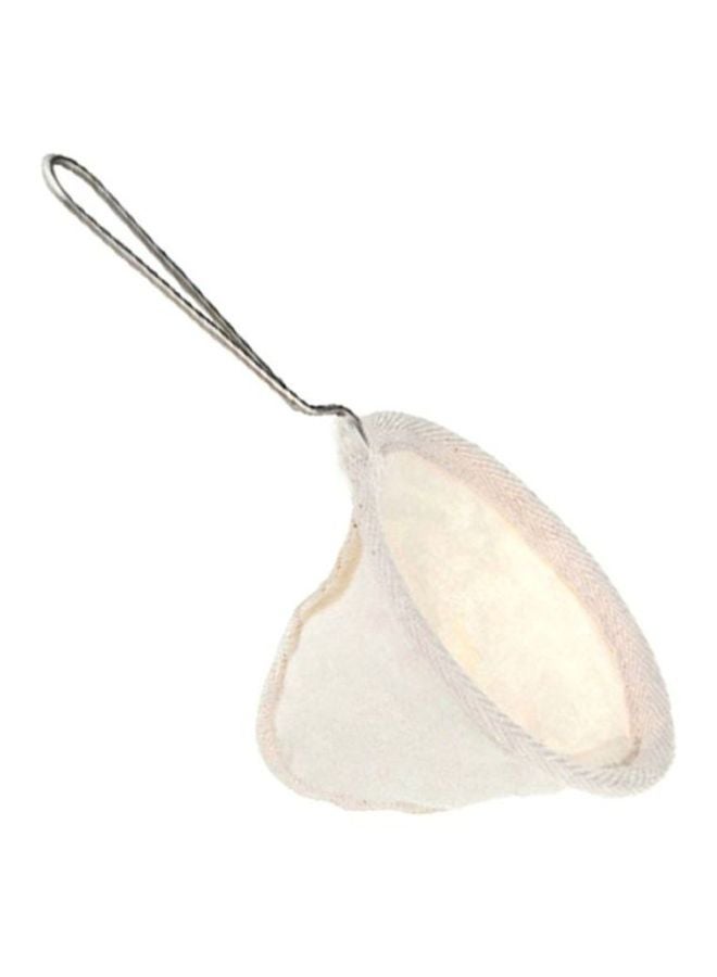 Reusable Coffee Filter With Stainless Steel Handle Beige/Silver 10x7cm