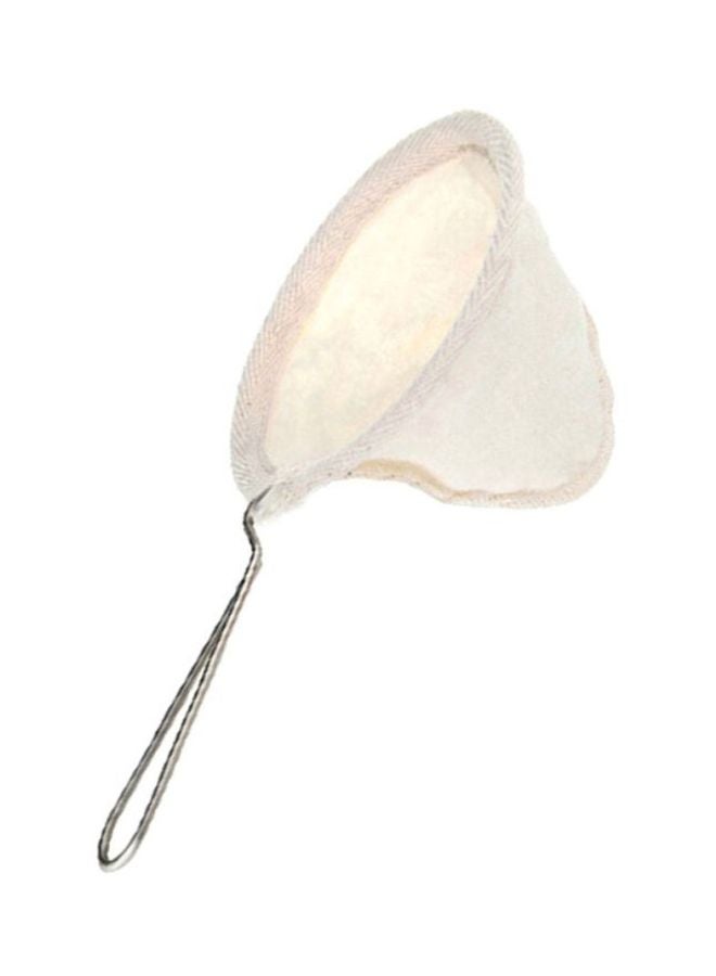 Reusable Coffee Filter With Stainless Steel Handle Beige/Silver 10x7cm
