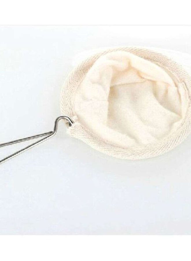 Reusable Coffee Filter With Stainless Steel Handle Beige/Silver 10x7cm