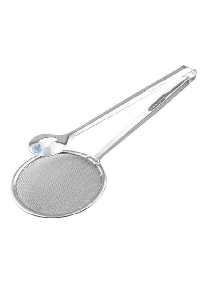 Mesh Spoon Fried Edible Oil Strainer Clip Silver 28x10x1cm