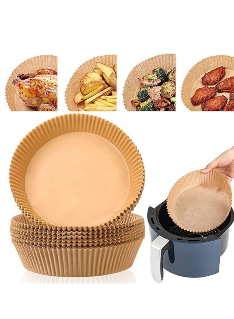 ARTC Air Fryer Disposable Food Grade Paper Liner And  Non-Stick Oil Resistant Microwave And Oven Parchment For Baking And Roasting Round Shape 20cm