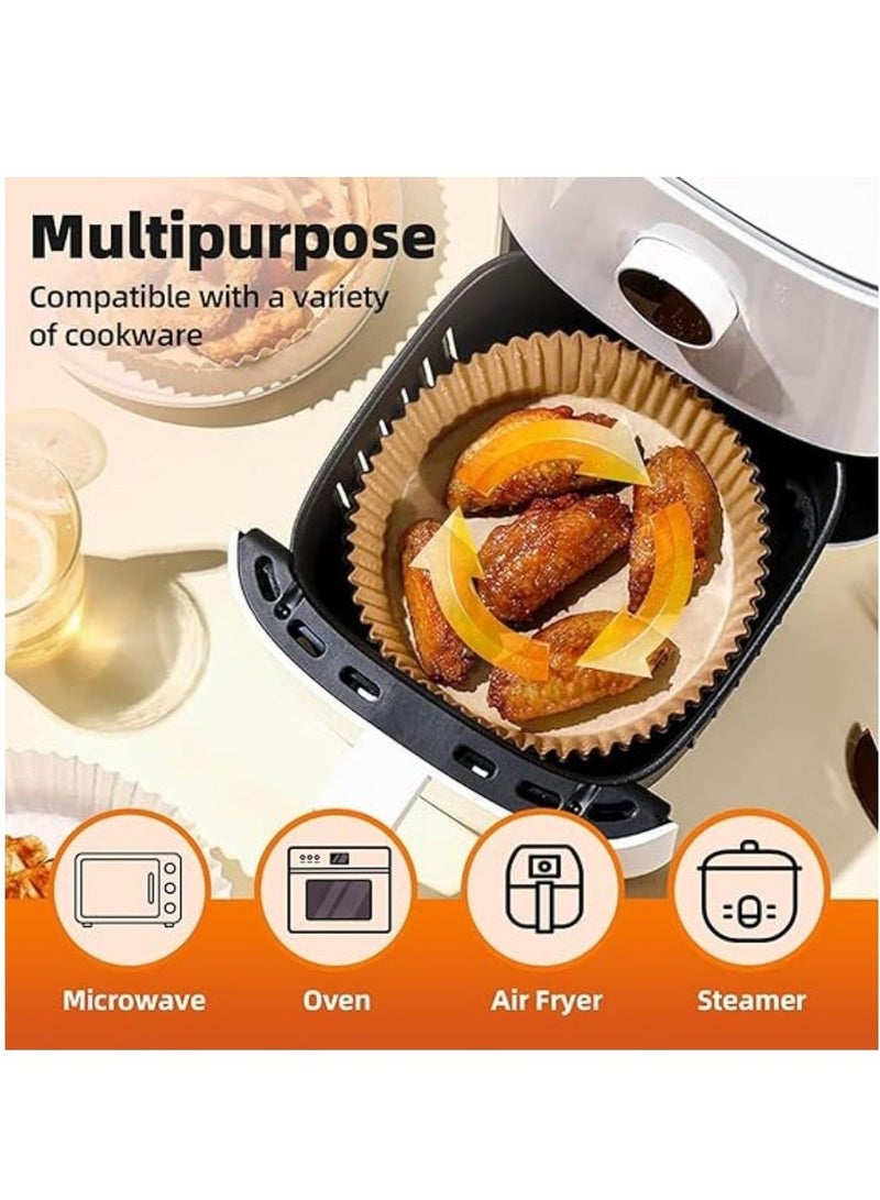 ARTC Air Fryer Disposable Food Grade Paper Liner And  Non-Stick Oil Resistant Microwave And Oven Parchment For Baking And Roasting Round Shape 20cm